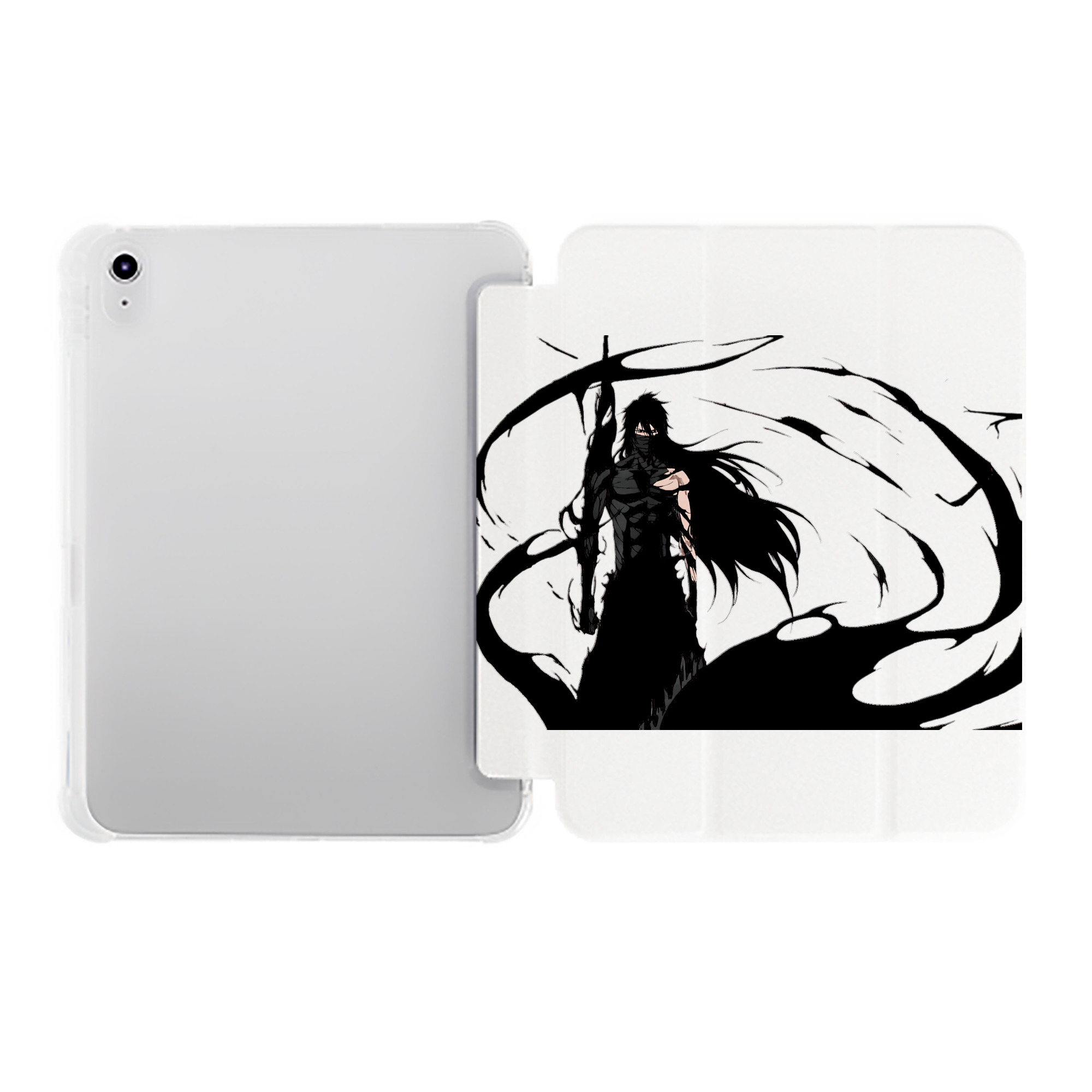 （画像用） ブリーチ 黒崎一護（くろさき いちご）BLEACH Kurosaki Ichigo IPad ケース ペン収納付き 三つ折りスタンド PUレザー×シリコン 対応機種9.5/10.5/10.9インチ